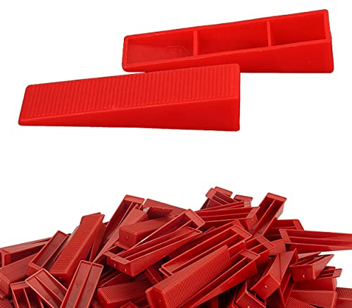 100 Cuñas Sistema Nivelación para Azulejos y Pisos Cuñas Mejoradas para Sistema De Nivelación Reutilizables para nuevas colocaciones Color rojo Largo 8.5cm ancho 2cm