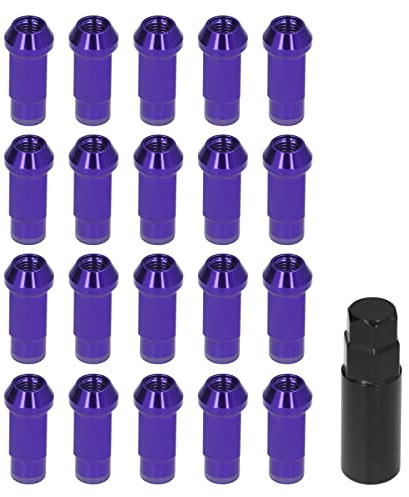 Fydun Radschrauben, 20 STK M12x1,5 Metall Konischer Sitz Radmuttern Lug-Bolzen Für Auto(Lila)