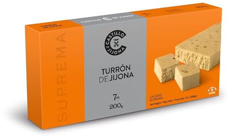 Castillo de Jijona - Nougat de Jijona - Nougat Traditionnel - Amandes Sélectionnées - Sans Gluten - Qualité Suprême - Recette Artisanale - Fabriqué en Espagne (Jijona) (150 Grammes)