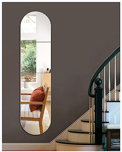 COUXILY 30,5 x 30,5 cm HD Autoadhesivo Espejo de Azulejos Sin Marco - Adhesivo de Pared DIY Cristal Para Decoración de Habitación Estética (02-1, 4 Piezas)