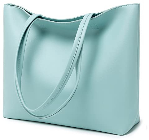 MEEGIRL Damen-Tragetaschen, einfache PU-Leder-Handtaschen, Arbeit, Schule, Einkaufstasche für Damen, mit Reißverschluss und Innentasche