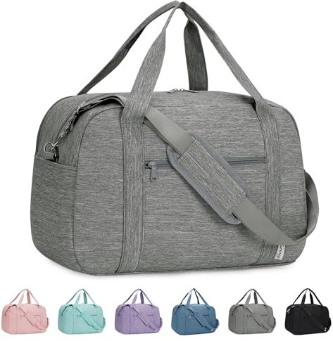 Narwey für Kleine Reisetasche Handgepäck Damen, Easyjet Handgepäck 45x36x20, Klein Reisetaschen Tasche Handgepäck Flugzeug, Sporttasche Weekender Damen Herren (Grau)