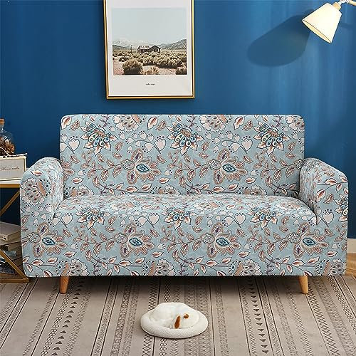 Sofa überzug Vintage Grün Braun Sofabezug Elastischer Couch überzug Waschbar Sofa Cover Universal Sofabezug l Form Sofaüberwurf Sofaschoner Für Hunde Haustiere Sofahusse 1 Sitzer