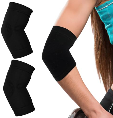 Sibba Ellenbogen-Kompressionsbandage 1 Paar Armstütz-Ellbogenbandagen Tennisellenbogen-Kompressionsbandage Ellenbogenbandage zum Gewichtheben Ellenbogenschoner für Sportschutz Schmerzlinderung Schwarz