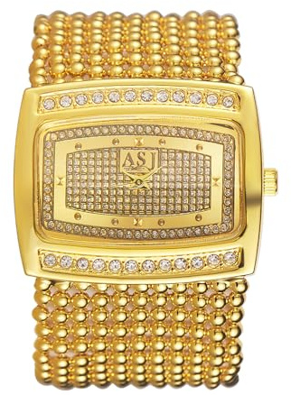 JewelryWe Damenuhr Elegant Analog Quarz Armbanduhr 30m wasserdichte Strass Rechteckig Beiläufige Damen Uhr mit Großer Panzerkette Metall-Armband Gold/Silber