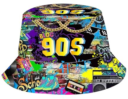MILAKOO Fischerhüte Bucket Hat Retro 80er 90er Jahre Stil Modische Fischerhut Unisex Reversibel Anglerhut Doppelseitig Sonnenhut