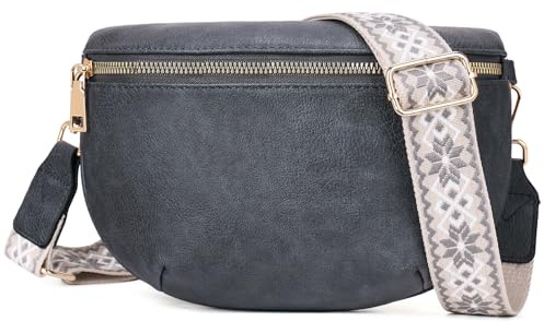 Roulens Kleine Damen Umhängetaschen,Elegant Bauchtasche Damen,Umhängetasche aus Veganes Leder,Crossbody Bag Damen,RFID Blockierung Kartenschlitz Brusttasche mit Verstellbar Abnehmbar Breiter Gurt