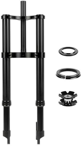 UIOPPOI Fatbike-Federgabel, 20 Zoll, 4.0-Reifen, E-Bike-Umkehrgabel, Federweg 120 mm, Doppelschulter-Federgabel, 28,6 mm gerades Rohr, Vorderradgabel für BMX, QR 9 x 135 mm