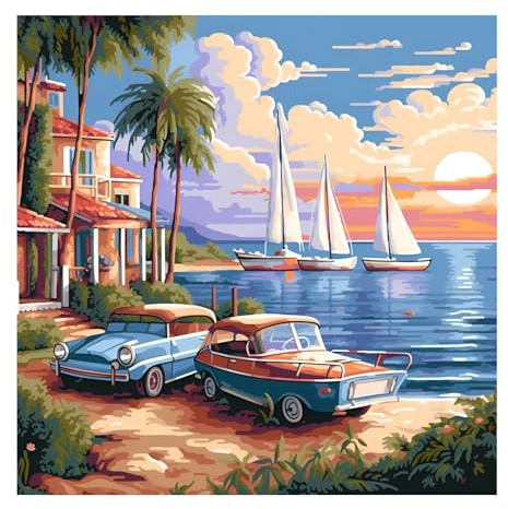 cukol cukol Kreuzstich Set Vorgedruckt Erwachsene, Stickbilder 40x40 cm