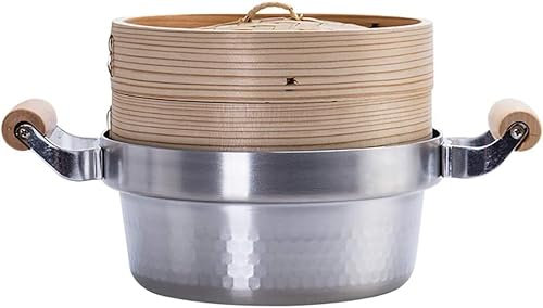 Olla para cocinar, vaporera Plateada de 24 cm, Olla de Doble propósito con vaporera multifunción, Olla para Sopa, Cocina Japonesa Antiadherente, Cocina de inducción a Gas, General (tamaño: 9