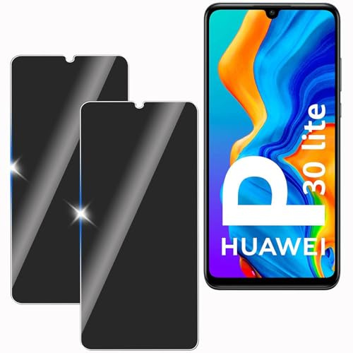 KULAIKE 2 Stück Sichtschutz für Huawei P30 Lite, Anti-Spähen Privatsphäre Schutzfolie,Anti-Spy Panzer Schutz Glas Folie,Blickschutzfolie, 9H Härte, Anti-Kratzer, Stoßfest
