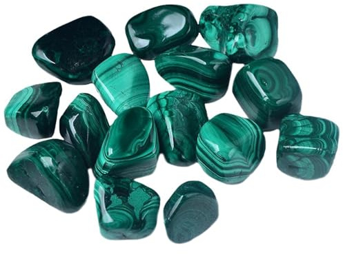 Malachitkristall verschiedene Formen 2, 5–4, 1 cm Malachitstein exquisiter einzigartiger Handschmeichler für Hexerei Kristalle und Heilsteine ca. 100 g