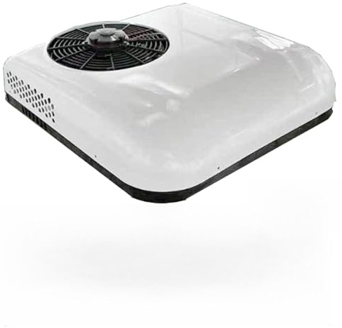 Aire acondicionado de techo para autocaravanas, 12 V/24 V, para estacionamiento, minivans, autocaravanas, autobuses, camiones, autocaravanas, excavadoras, autobuses y furgonetas,White-12V