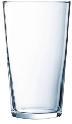 Olympia Conical Pint Glasses UKCA-CE Soda Lime 570ml, Pack of 24 | Brings a 20oz capacity to busy pubs or bars, offering a classic conical shape optimized for high-volume commercial venues.