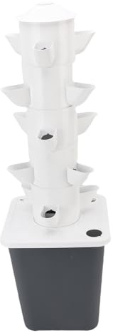Tour de Plantation Verticale, 15 Trous Gain de Place Système de Culture Hydroponique Jardinière Hydroponique avec Réservoir D'eau de 10L pour la Maison les Amateurs de Jardinage