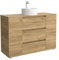 Cygnus Bath Mueble de Baño BEQUIA Plus 3C 120cm Roble | Lavabo sobre encimera Porcelana Lado Reversible
