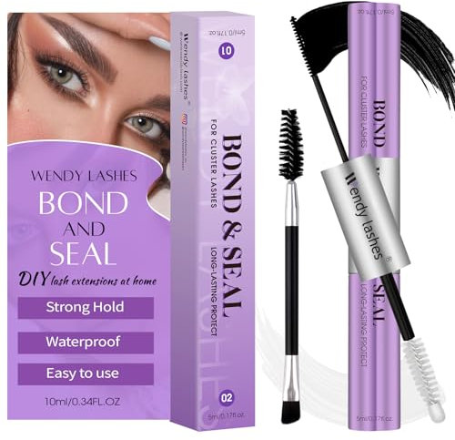 Pegamento De Pestañas Bond and Seal 2 En 1 Negro Para Extensiones De Pestañas Individuales DIY Doble Fórmula Impermeable De Larga Duración