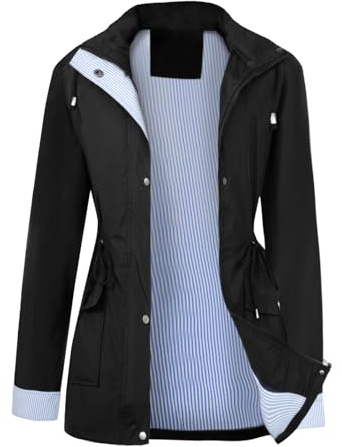 Ynport Crefreak Femmes Imperméable Extérieur Capuche Longue Veste De Pluie Léger Coupe-Vent Trench-Coat Dames Adulte Veste De Pluie