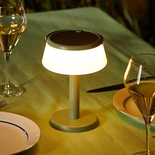 Auraglow Solar Table Lamp & Hanging Lantern – 2-in-1 Rechargeable Light for Garden, Camping or Indoors – USB & Solar Powered, Portable Cordless Lamp, Waterproof Outdoor Lighting (1 Pack)