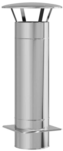 vidaXL Extensión de Chimenea Plateado 35 x 35 x 82 cm Acero Inoxidable