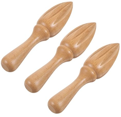 Amosfun Exprimidor De Limón De 3 Piezas Pequeño Manual De Madera Color Marrón