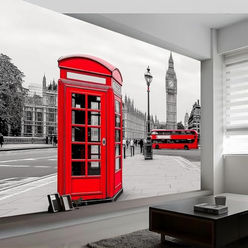 3D Fotomurales Londres 450x315 cm Papel Pintado Mural Ciudad de Londres Tejido No Tejido Decoración de Pared Decorativos Murales Moderna de Diseno q.7396
