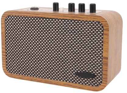 Luocute E-Gitarrenverstärker, BT-Lautsprecher für Akustische E-Gitarre mit Reverb Clean Overdrive-Tönen, 6,35-mm-Eingangsverstärkung, Tonregler, 2 Modi, Low-Bass-Design, OTG-Aufnahme