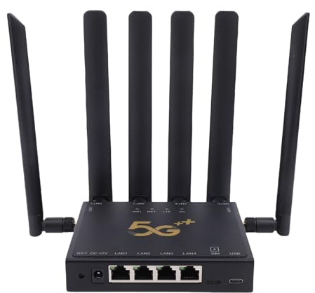 VBESTLIFE Routeur sans Fil Gigabit Double Bande, Routeur WiFi 6 5G avec 6 Antennes et Emplacement Nano SIM, Internet 5G Stable pour Le Streaming UHD et Les Jeux en Ligne