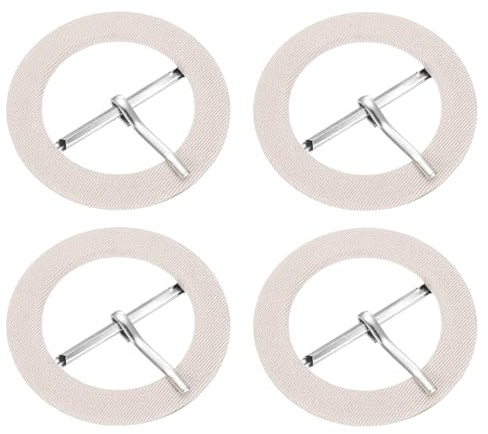 QUARKZMAN 4Pcs Boucle De Ceinture À Une Branche, 1-3/8 (35mm) Alliage De Zinc Surface En Tissu Barre Centrale Ronde Pour Sac Accessoires En Cuir Artisanal, Beige