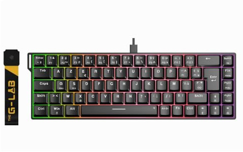 The G-Lab Keyz Titanium HE - Clavier Magnétique 65% Hot Swap AZERTY FR | Switch Magnétique Hall Effect, Format 65%, Hot Swap, RGB, Compatible PC/PS4/PS5/Xbox, Gaming
