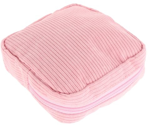 EXCEART Petite Trousse de Maquillage en Velours Côtelé Rose, Paquet Multifonctionnel Élégant et Pratique, Facile à Nettoyer, pour Ranger Cosmétiques et Serviettes