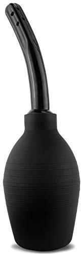Douper Douche Enema Kit, Silicone Enema Bulb for Men Women Safe Comfortable Cleaning Douche Enema Kit for Constipation Relief, 310ml / 10.48oz (Black)