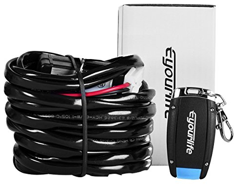 Eyourlife LED Faisceau de cablage Kit de cablage stroboscopique sans Fil on/Off Stroboscope Télécommande Interrupteur Témoin de Conduite Projecteur antibrouillard Lampe de Travail (1 LED)