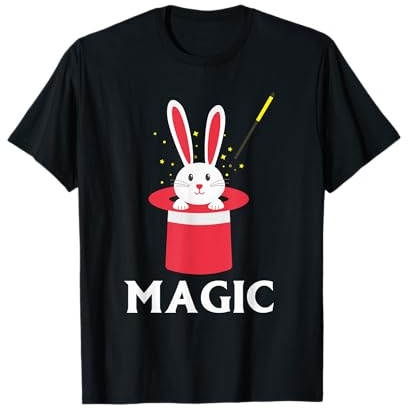 Lustiger Osterhase Kaninchen Zauberhut Zauberstab Zauberer T-Shirt