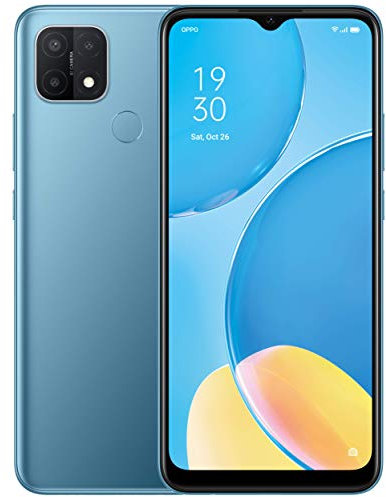 OPPO A15-6.5 inch, Dual sim, 32GB, Triple AI Camera Sim Free Android 10 Smartphone - Blue (Renewed)