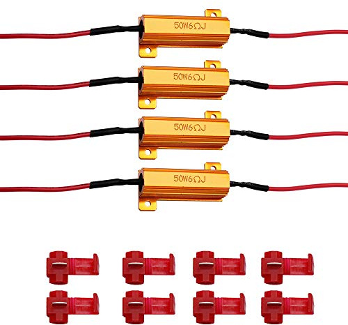 HUIQIAODS 50W 6ohm Load Resistors Decoders Fix LED Bulb Fast Hyper Flash Error for Turn Signal Blinker LED License Plate Lights DRL