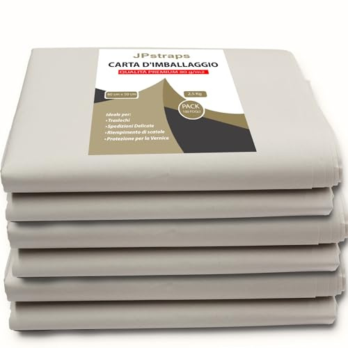 JPstraps - Packpapier 60 x 50 cm – Verpackungsmaterial für Umzug & Schutz – Packseide für Verpackung, Basteln & Quilten (100 Stück / 60 cm x 50 cm)