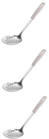 BESTonZON 3pièces Ustensiles De Cuisine Acier Inoxydable Avec Poignée Ergonomique à Vide Écumoire Idéale Pour Cuisine Domicile Restauration Et Buffet