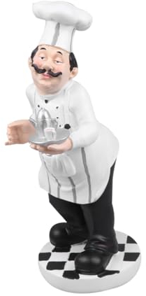 Yardenfun Miniatur Kochfigur Aus Harz Kochstatue Europäischer Küchenchef Dekoration Für Restaurant Café Bäckerei Tischornament