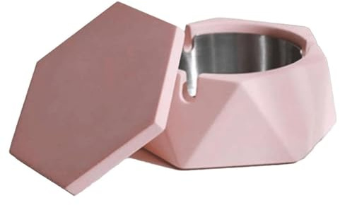 Posacenere a forma geometrica Posacenere a forma geometrica Set di posacenere con rivestimento in acciaio inossidabile 304 con coperchio Portacenere per posacenere da esterno per ufficio domestico