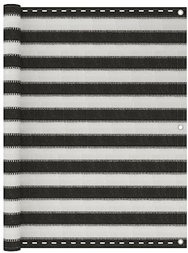 Brise-Vue pour Balcon et Terrasse, en PEHD Résistant aux UV, Perméable au Vent, Protection Balcon et Intimité, Design Anthracite/Blanc, Cache Balcon Brise Vue, Dimensions 120 x 500 cm