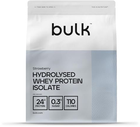 Bulk Isolat de Whey Protéine Hydrolysé, Fraise, 500 g