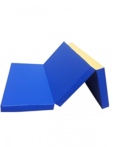 NiroSport Turnmatte klappbar Klappmatte 210 x 100 x 8 cm Blau/Gelb Weichbodenmatte Matte Gymnastikmatte Fitnessmatte Sportmatte