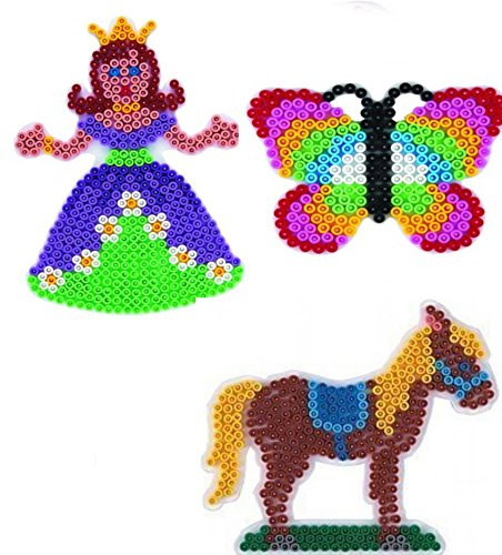 Hama Midi Stiftplattenbeutel Schmetterling,Prinzessin und Pferd - im Blister Beutel