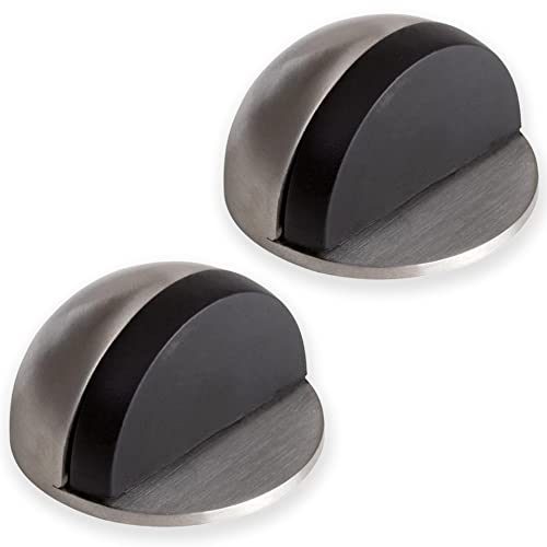 LouMaxx Türstopper Boden kleben 2er Set – Edelstahl-Optik - Türstopper zum Kleben für den Boden mit extra starker Haftung, für zuverlässigen Schutz von Wänden und Möbeln, ohne bohren