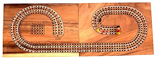 Cribbage Box für 4 Spieler Knobelholz Gesellschaftsspiel, Team Spiel aus Holz mit Spielkarten Kartenspiel mit Spaß, Brettspiel, Familienspiel
