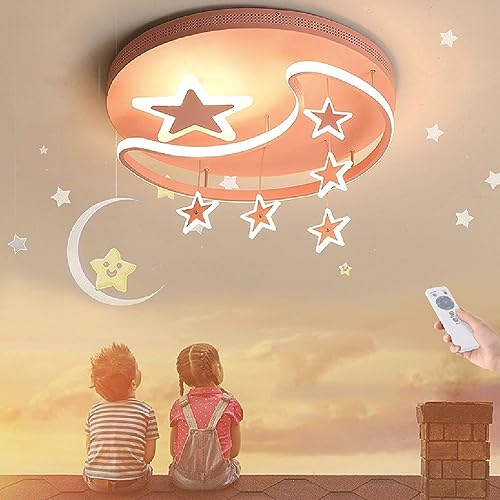 Deckenleuchte Kinderlampe LED Dimmbar Deckenlampe Mit Fernbedienung Acryl Junge Mädchen Schlafzimmerlampe Kinderzimmerlampe Moderne Schlafzimmer Wohnzimmer Küche Kinderzimmer Star Lampe,42cm