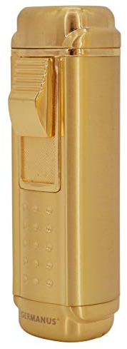 GERMANUS Jetflame Feuerzeug mit 4 Flammen, Gold