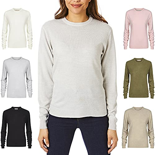 Light & Shade Women’s Crew Neck Top Supersoft Knitted Jumper