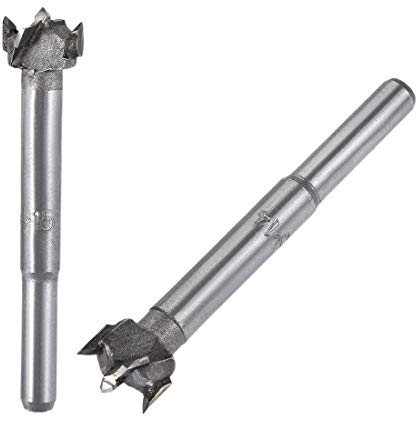 sourcing map Mèche Forstner Bois Pour Défonceuse Foret 14mm 15mm Dia. Alliage Carbure Acier pointse Tige Ronde Coupe pour Outil Bois Contreplaqué Charnière 2en1 Ensemble